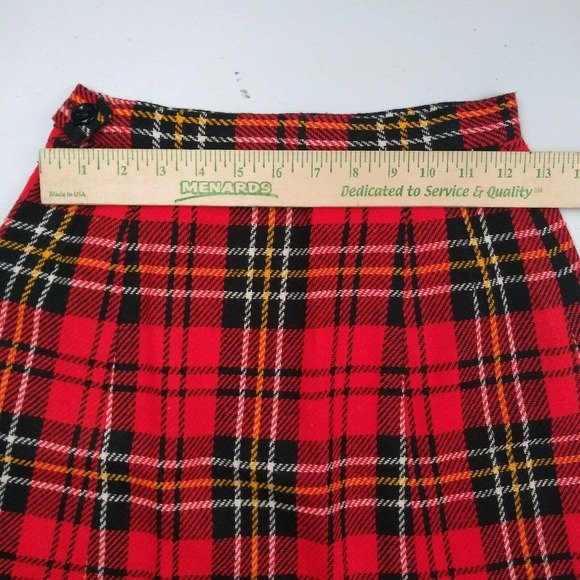 Vintage Handmade Flannel Plaid Skirt Schoolgirl‎ - Picture 4 of 8